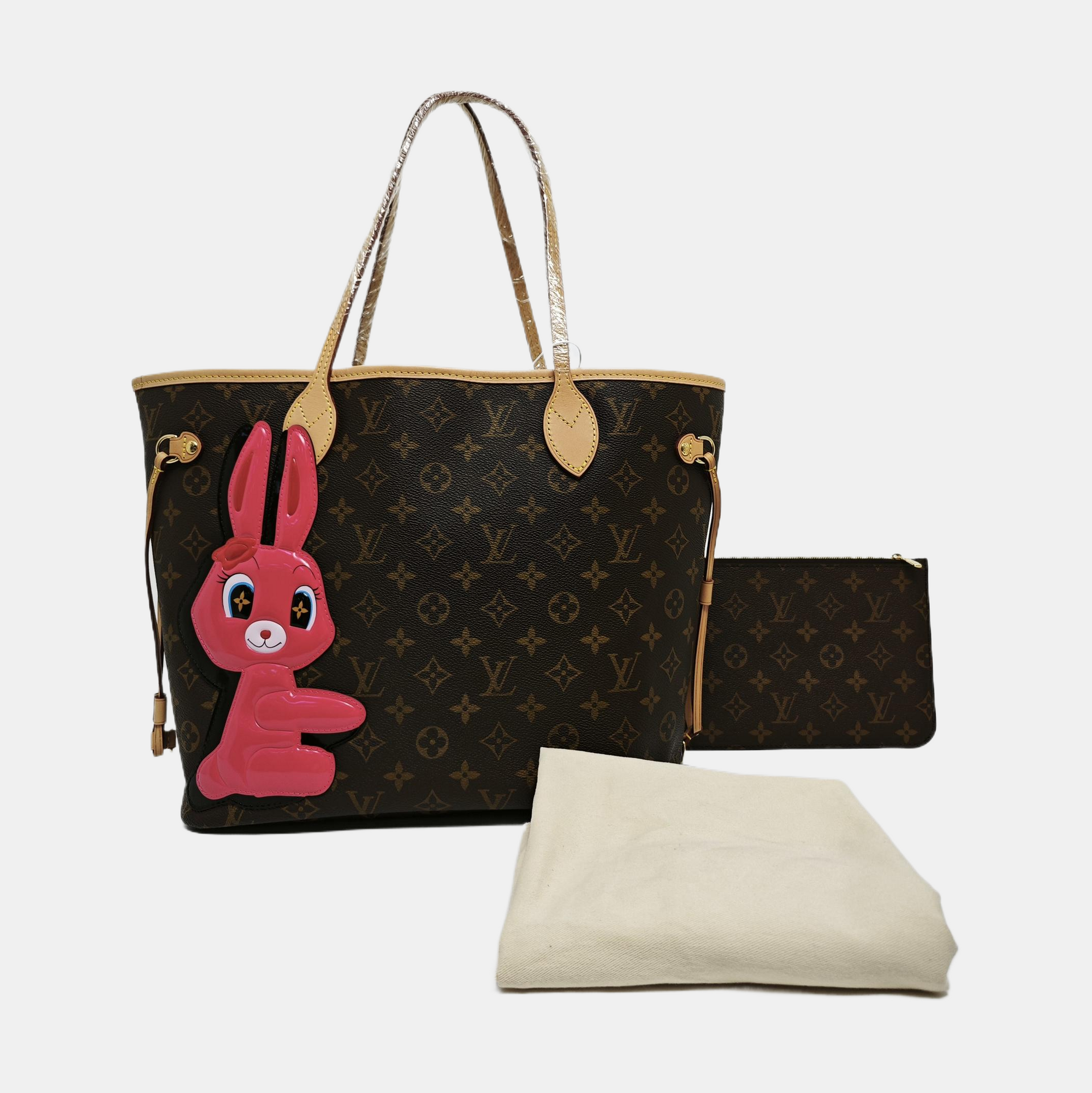 NEVERFULL MM Monogram Coated Canvas Brown