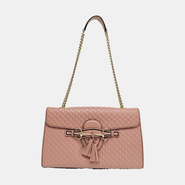 Emily Chain Monogram Calfskin Pink
