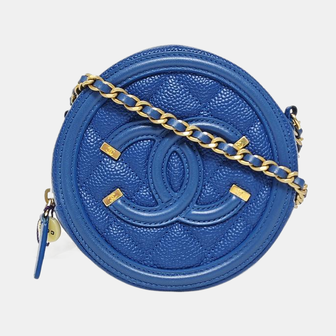 FILIGREE Mini Quilted Grained Calfskin Blue