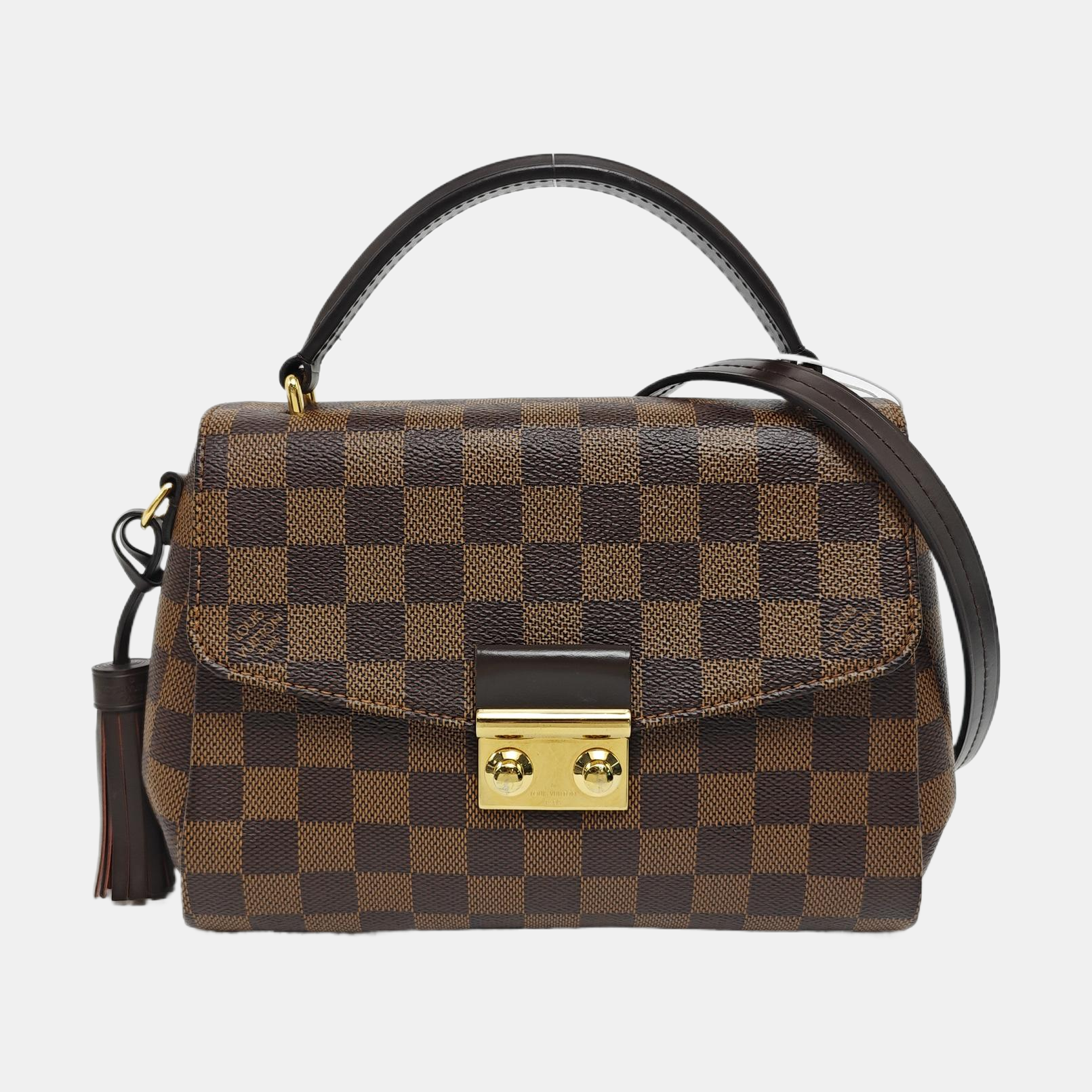 CROISETTE Damier Ebene Coated Canvas Brown