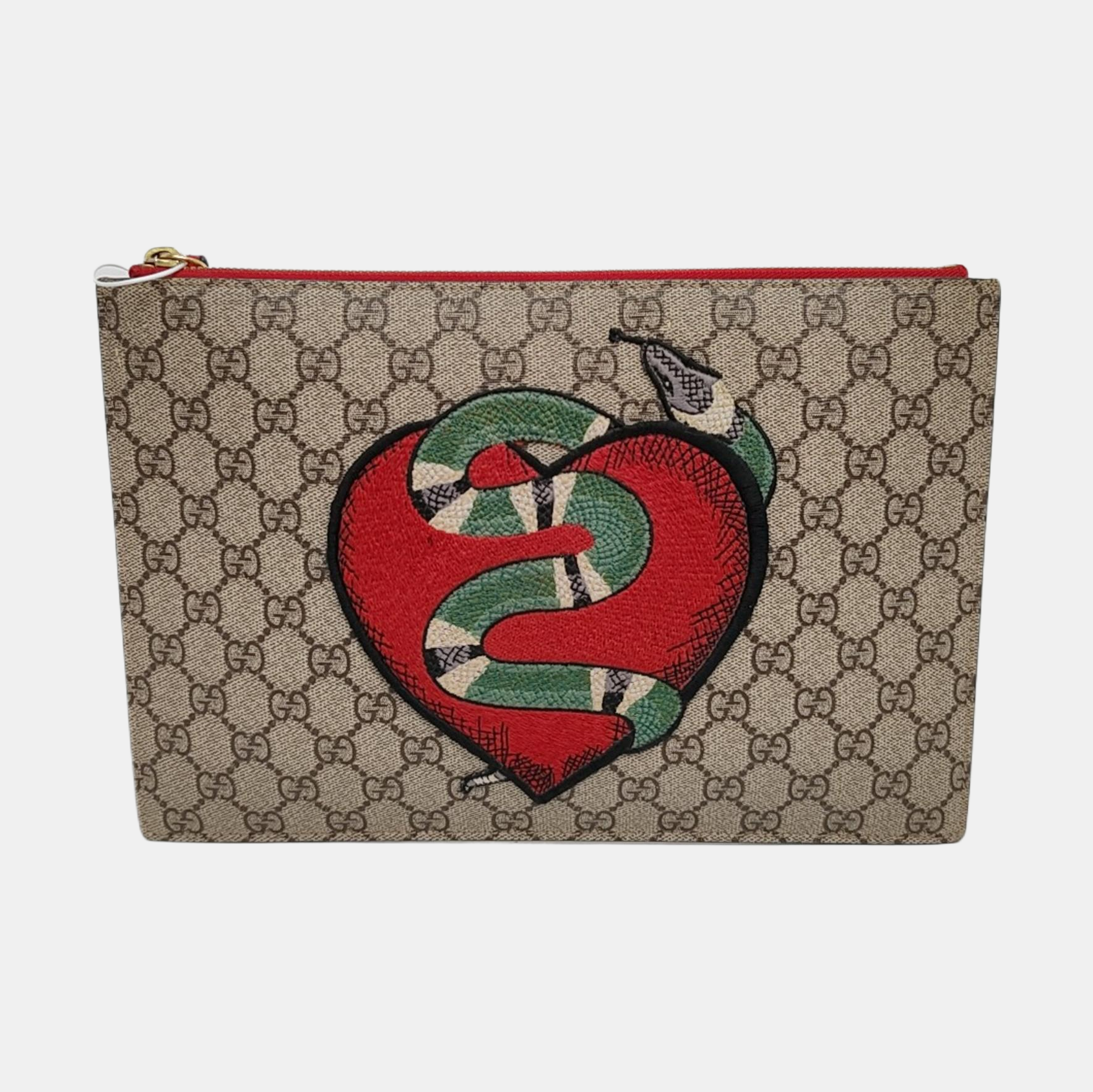 Monogram Coated Canvas Clutch Beige