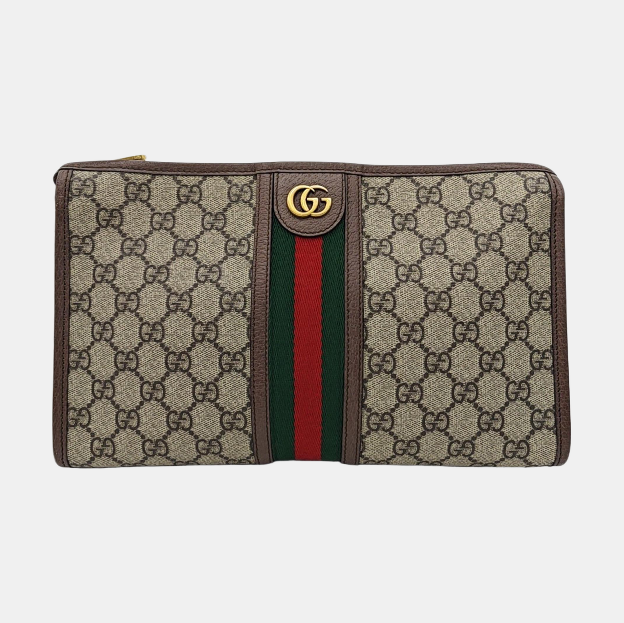Ophidia Large Monogram Coated Canvas Beige