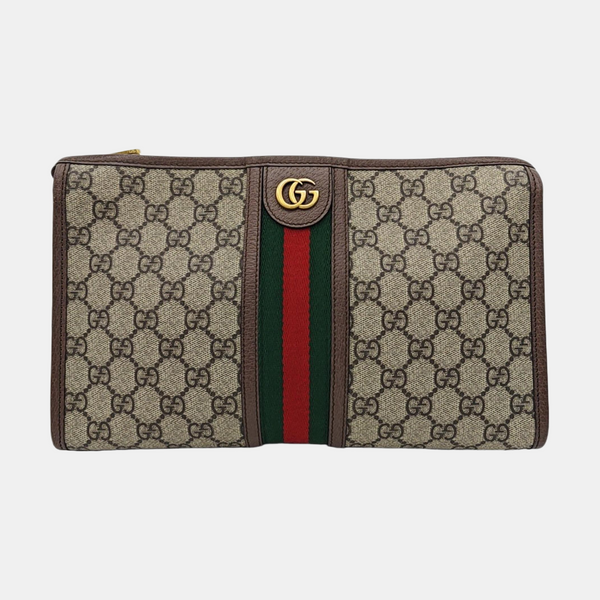 Ophidia Large Monogram Coated Canvas Beige