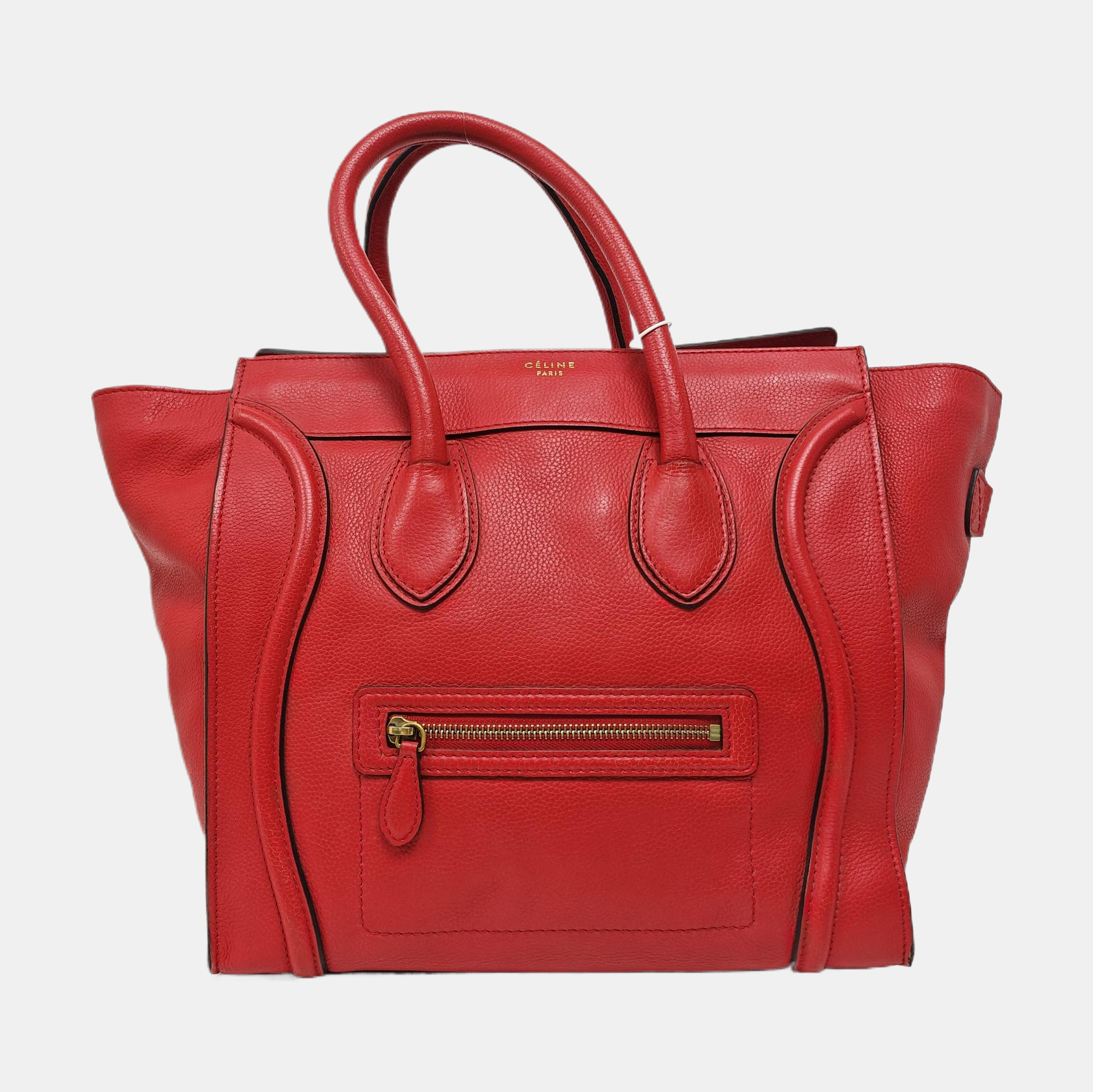 Authenticated pre-owned  LUGGAGE Mini Calfskin Red - Tote Bag at Looply