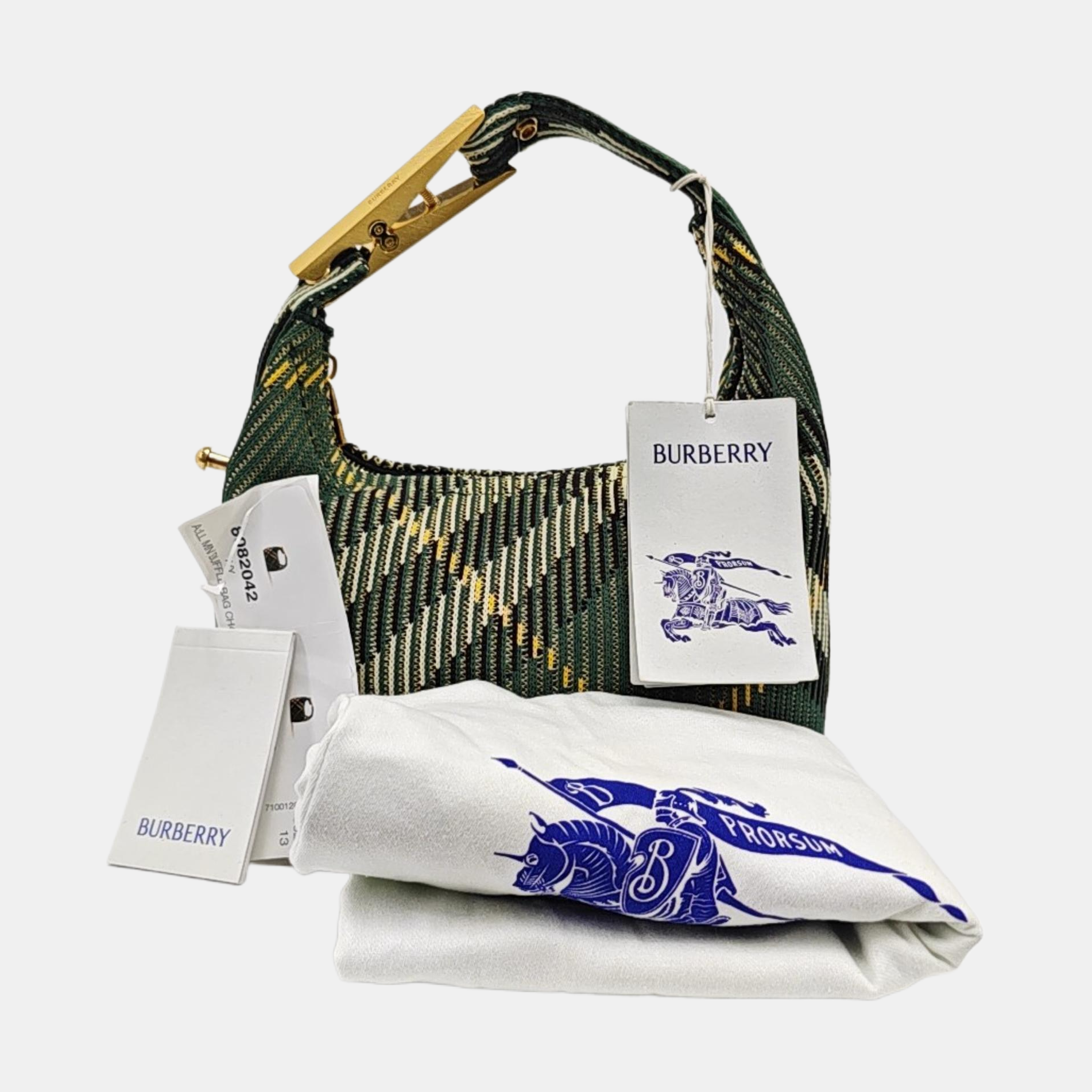 Fabric Top Handle Bag Green