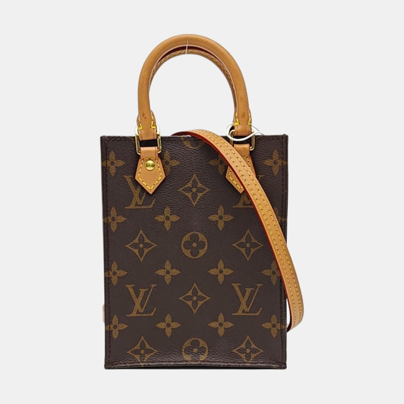 SAC PLAT Mini Monogram Coated Canvas Brown