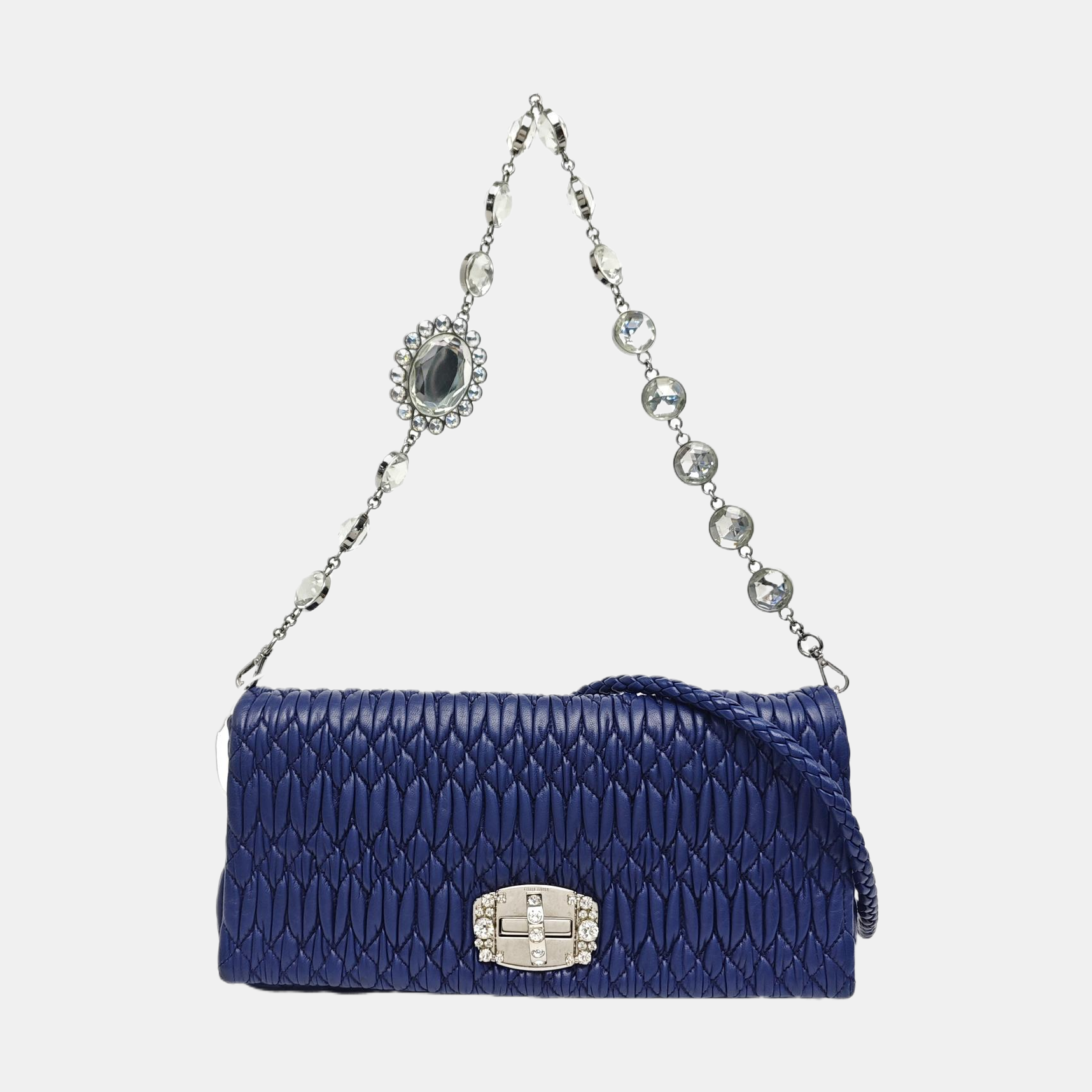 Quilted Lambskin Shoulder Bag Blue