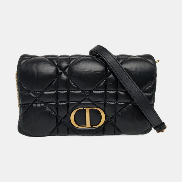 Dior Caro Small Cannage Calfskin Black