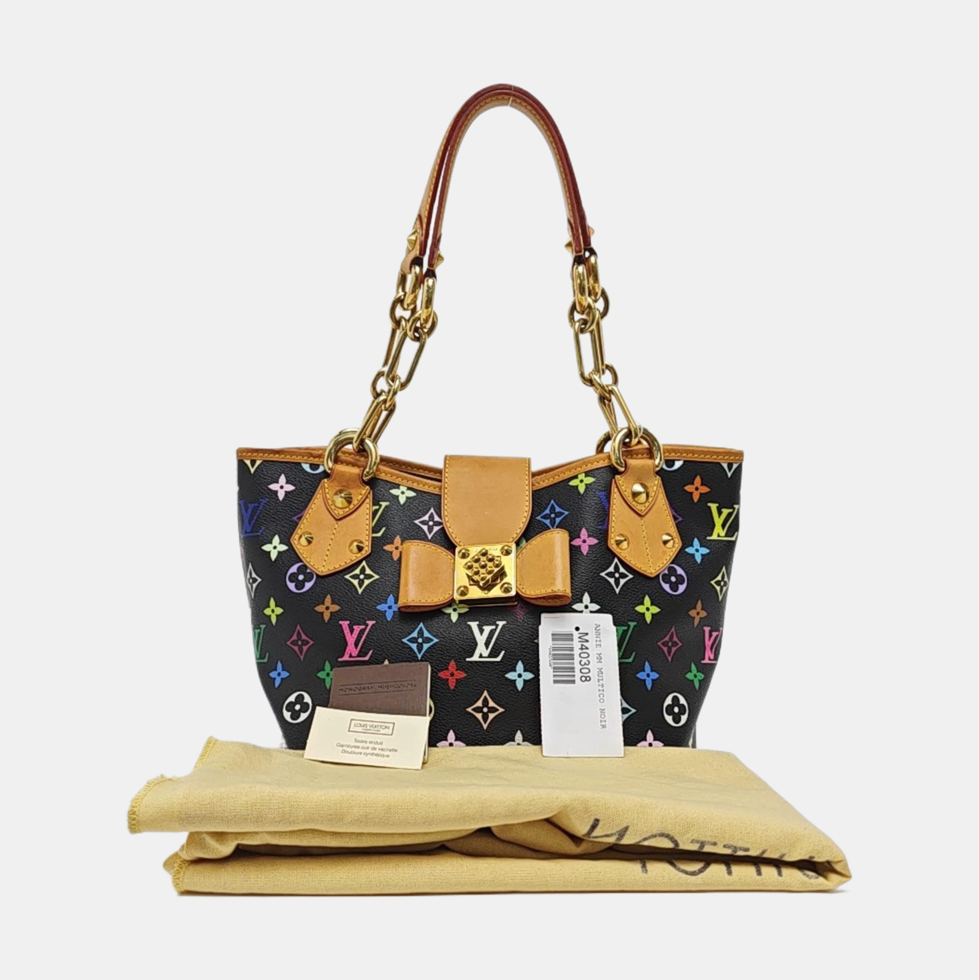 ANNIE MM Monogram Coated Canvas Black