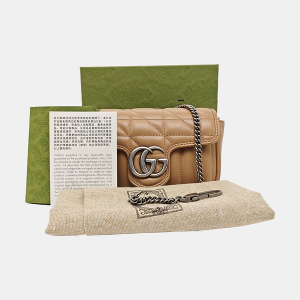GG Marmont Mini Quilted Calfskin Pink
