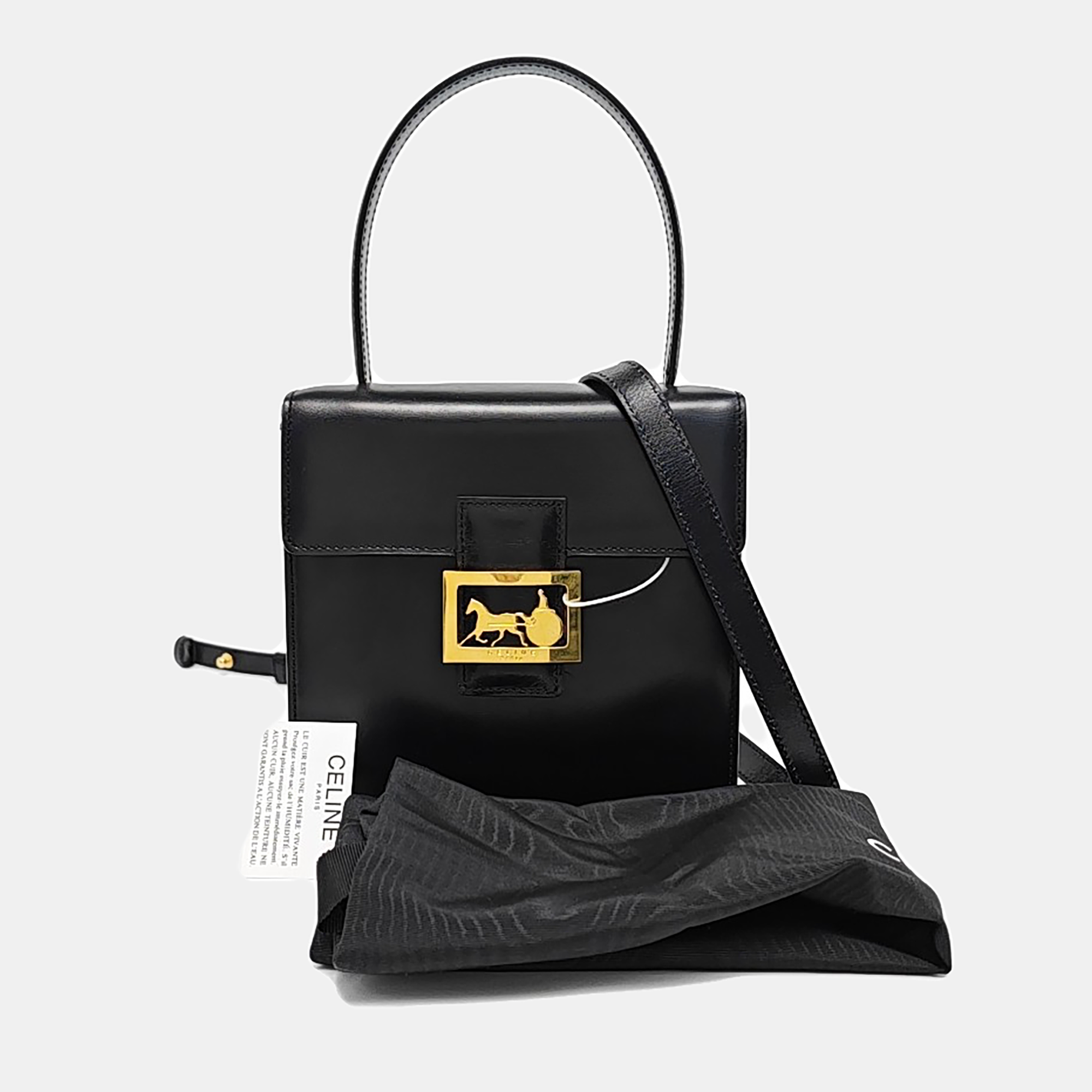 Leather Shoulder Bag Black