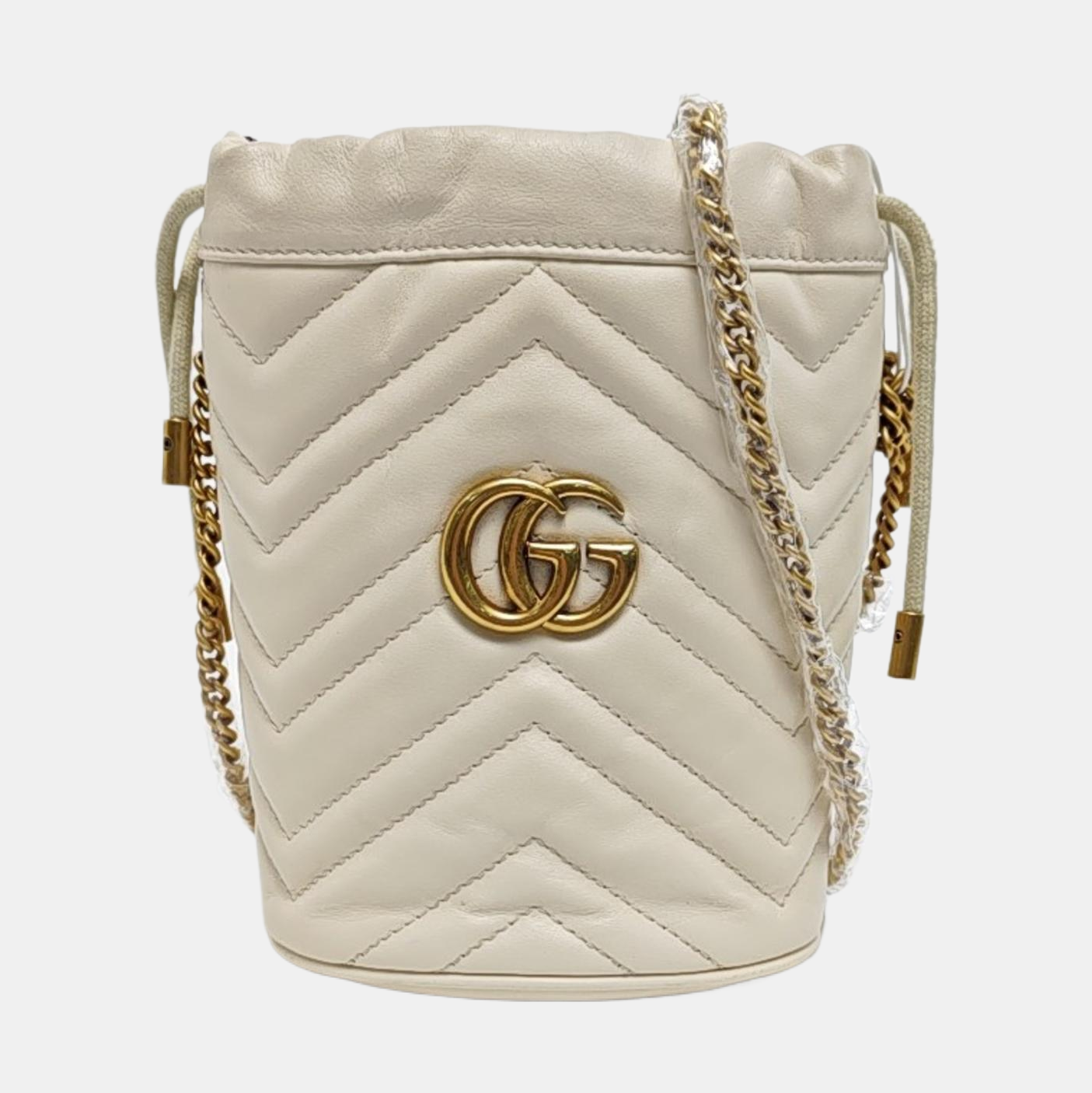 GG Marmont Mini Quilted Calfskin White