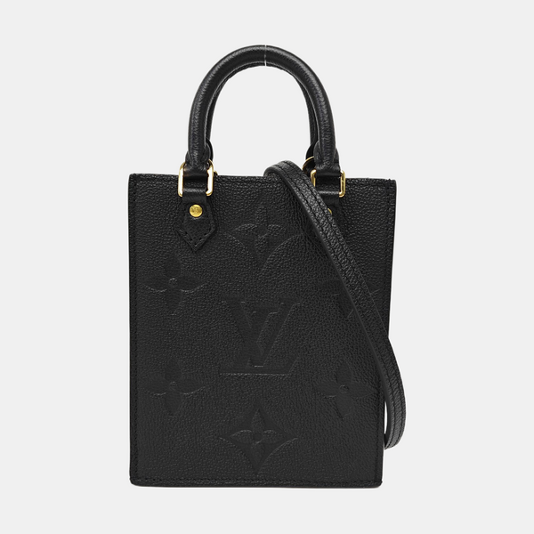 SAC PLAT Mini Calfskin Black