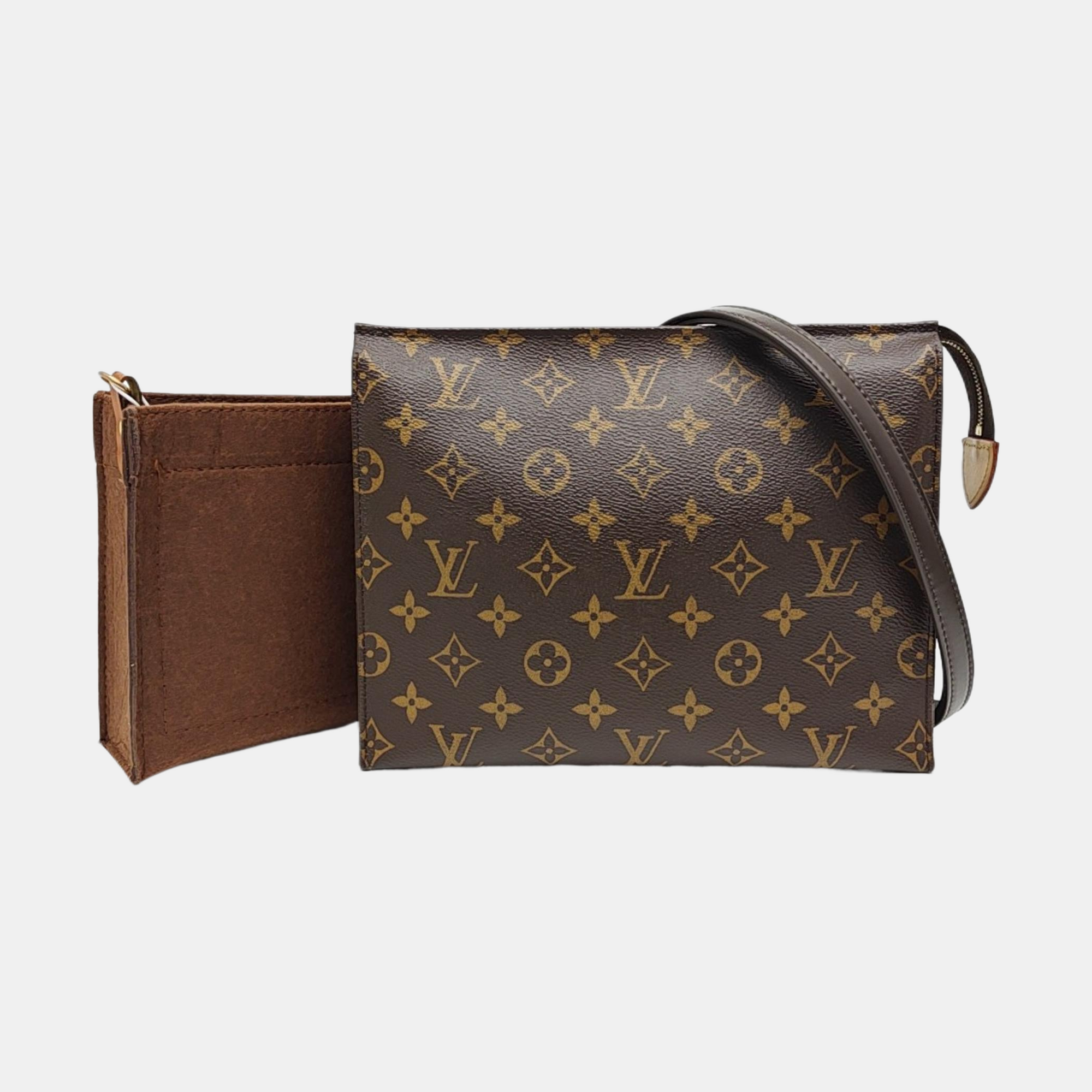 TOILET POCKET 26 Monogram Coated Canvas Brown