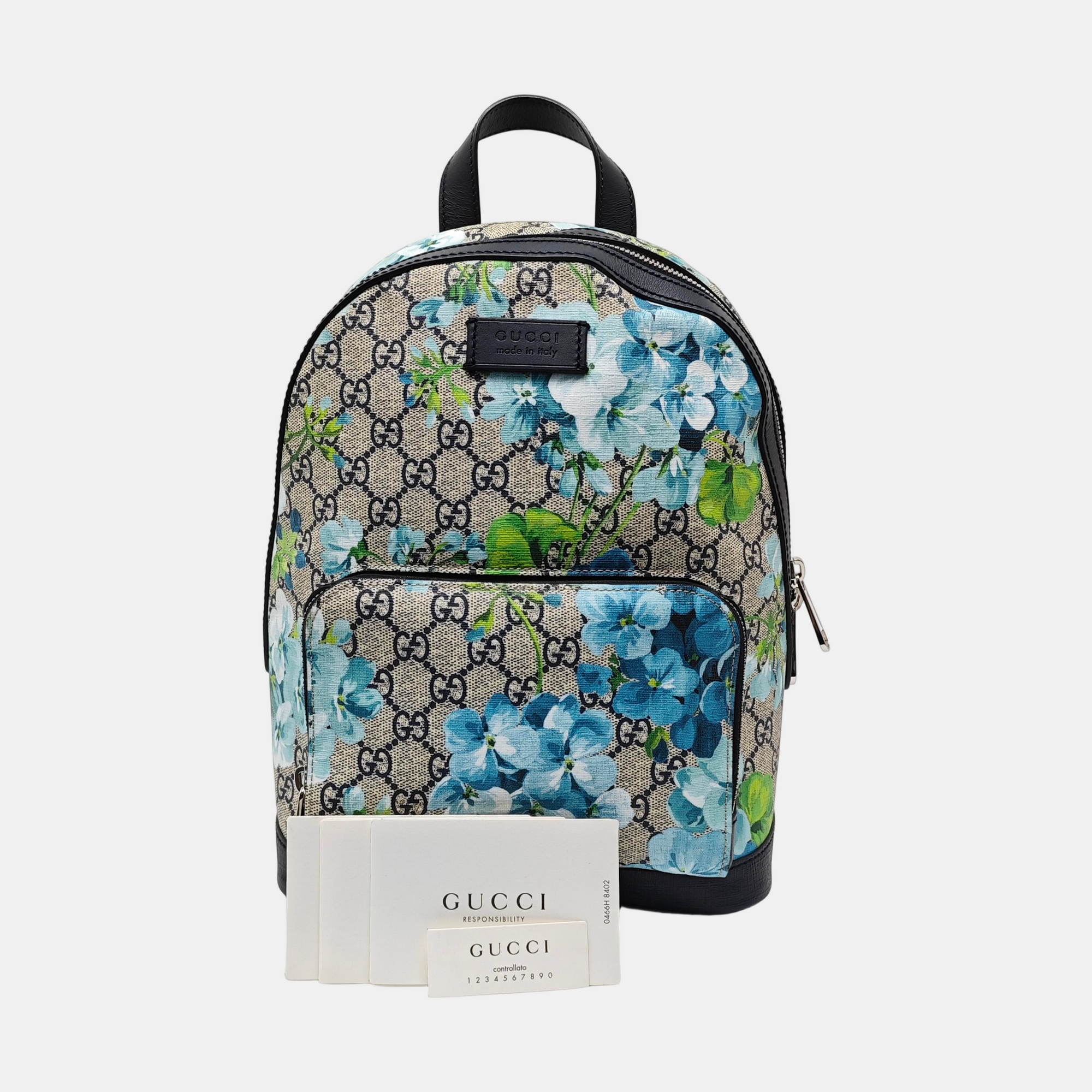 GG Blooms Small Monogram Coated Canvas Black