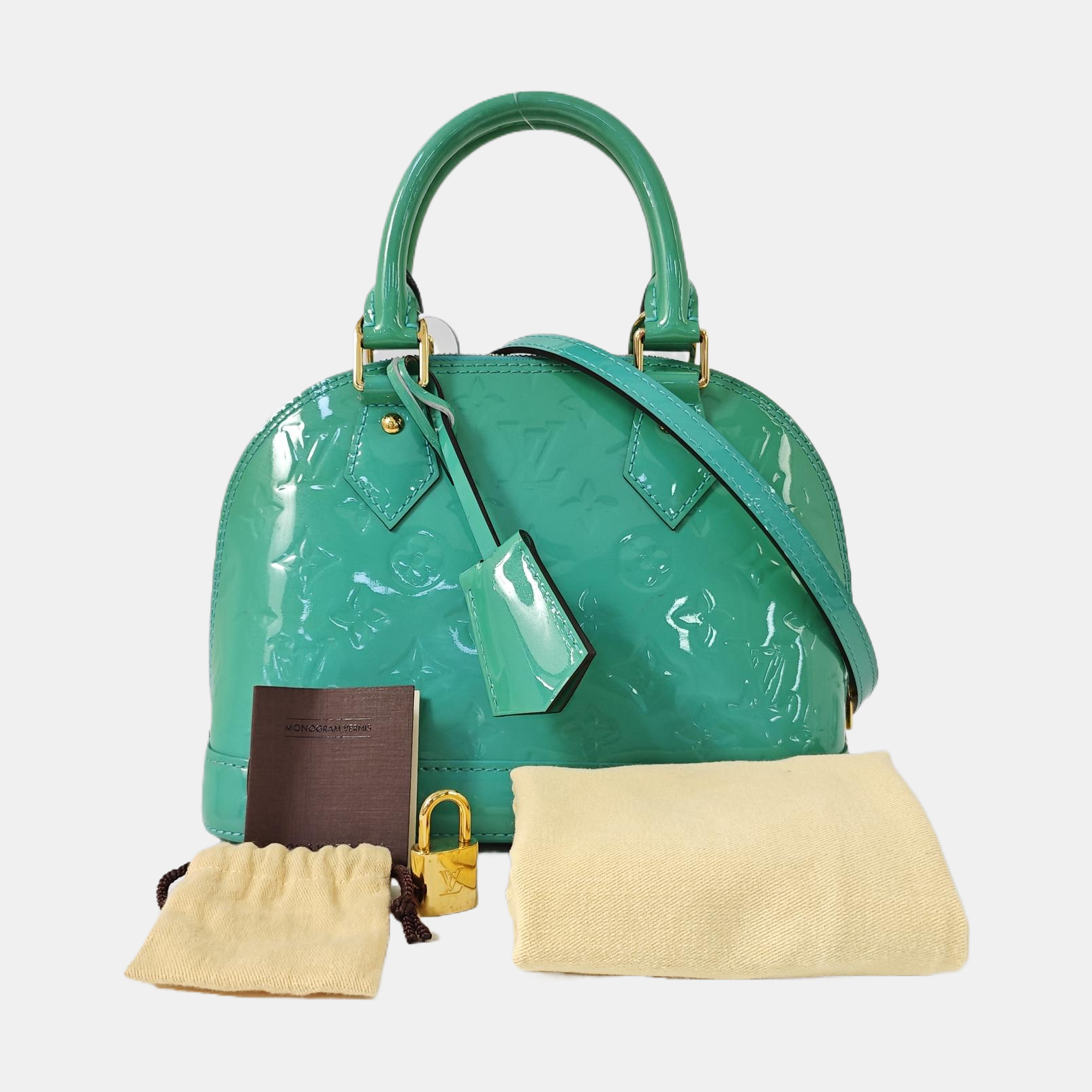 ALMA BB Monogram Patent Leather Green