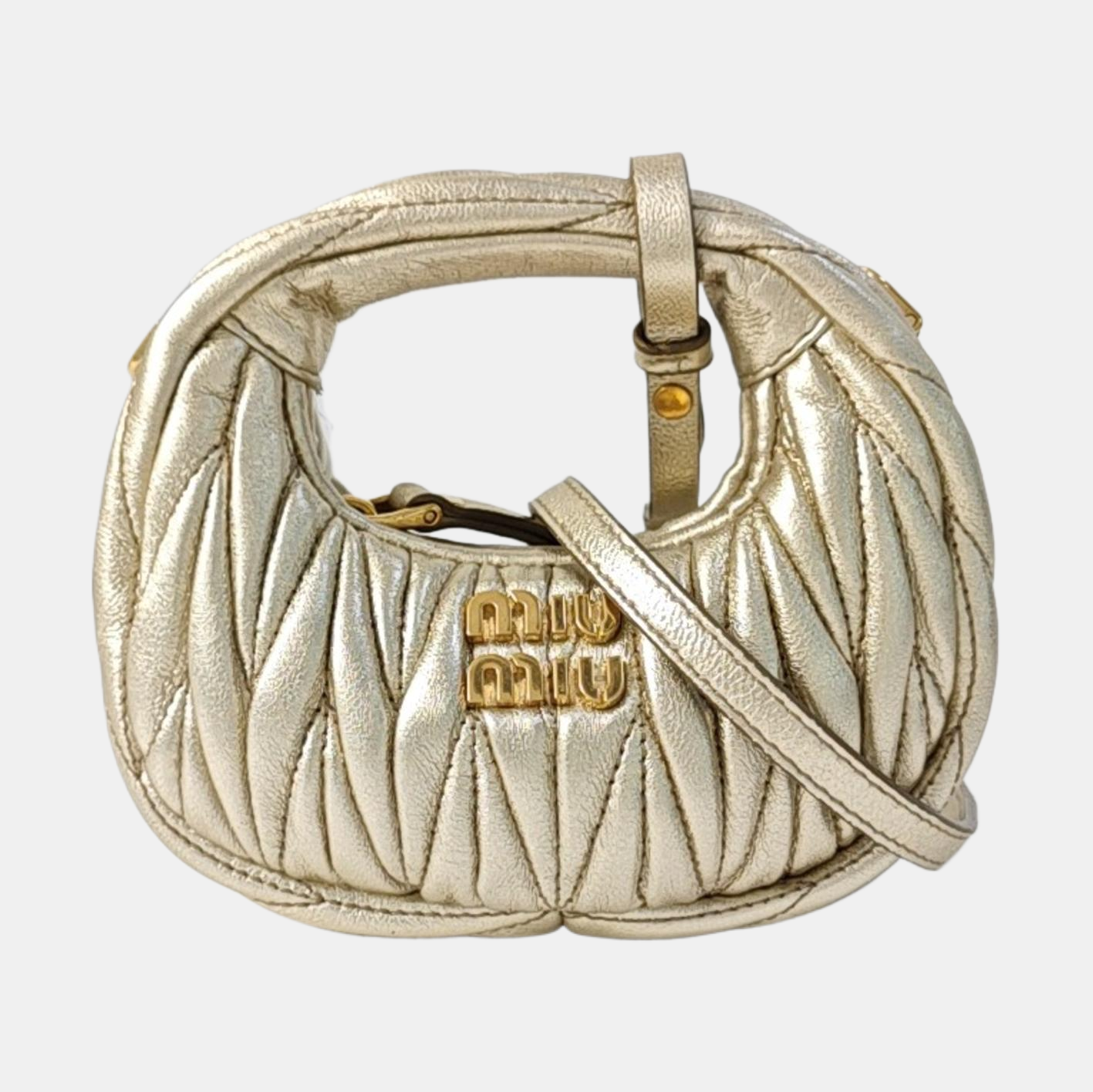 Wander Matelassé Super Mini Quilted Lambskin Beige