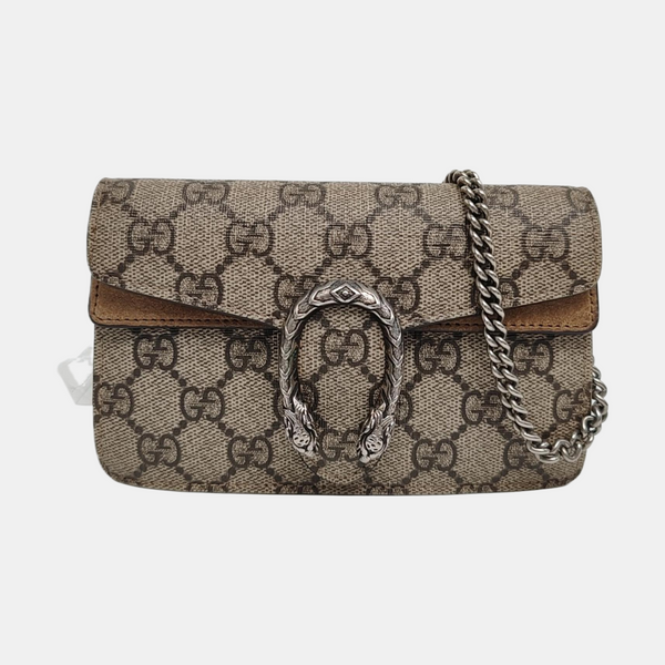 Dionysus Super Mini Monogram Coated Canvas Beige