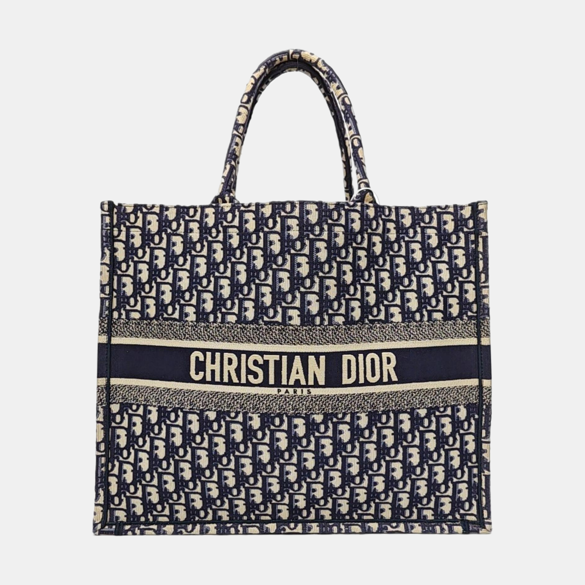 Book Tote Large Oblique Canvas Beige