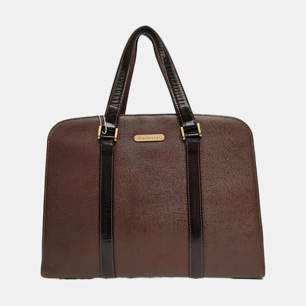 Calfskin Top Handle Bag Brown