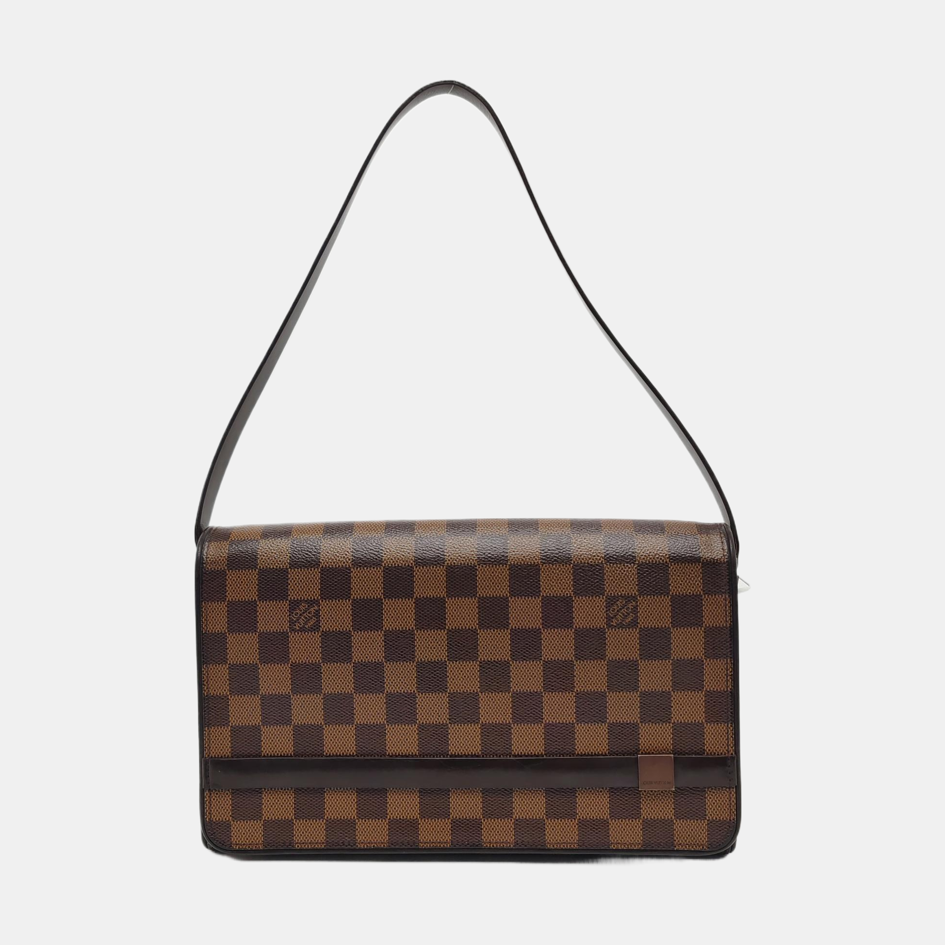 TRIBECA Damier Ebene Coated Canvas Brown