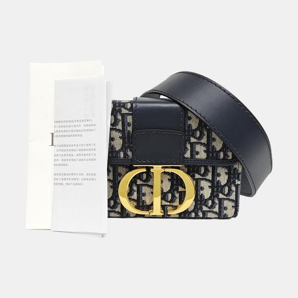 30 Montaigne Mini Oblique Canvas Blue