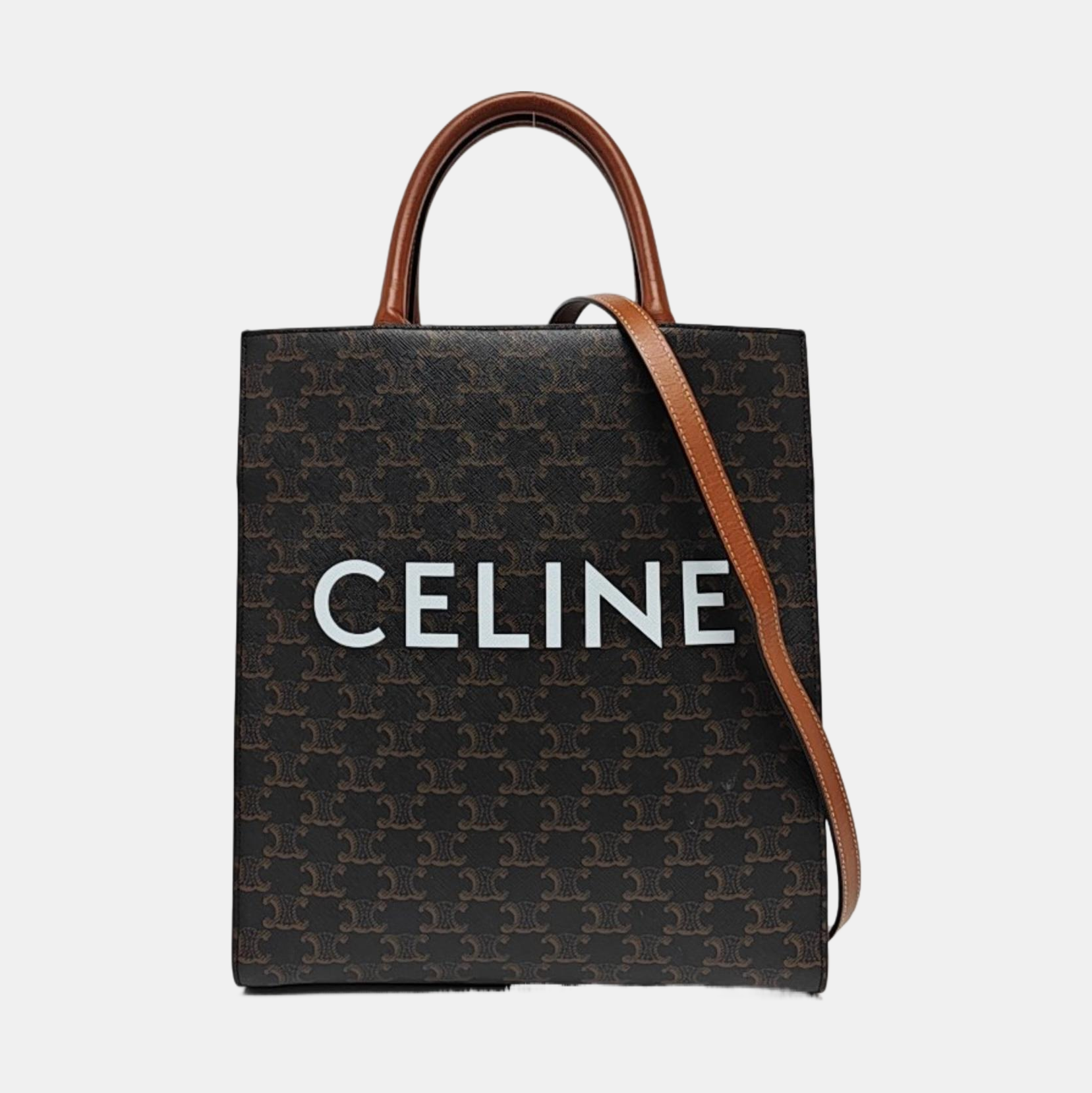 CABAS CELINE Small Coated Canvas Brown