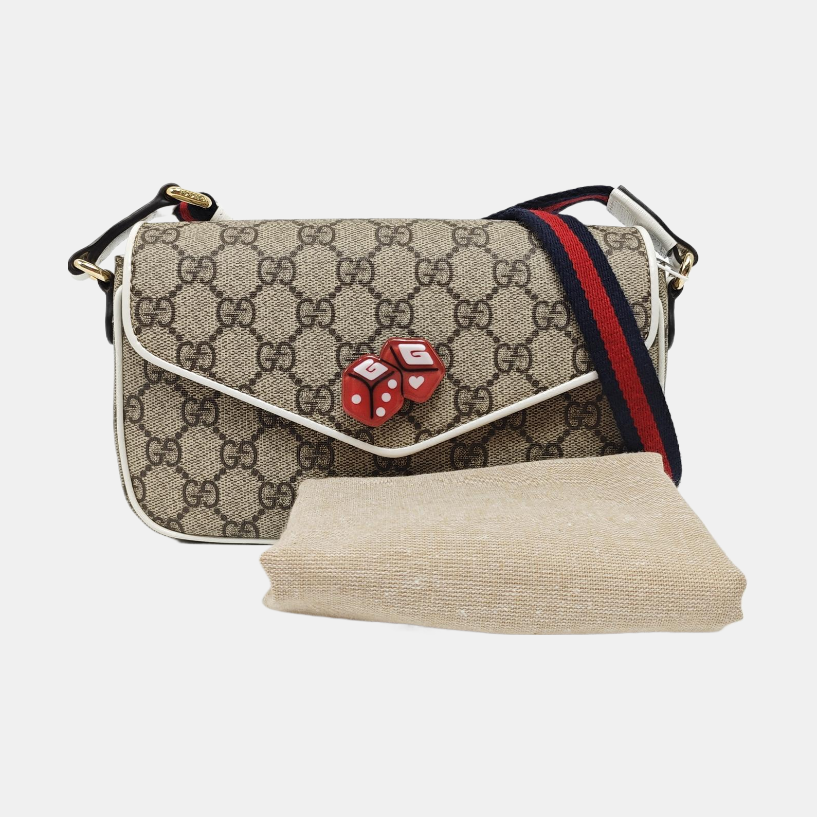 Ophidia Small Monogram Coated Canvas Beige
