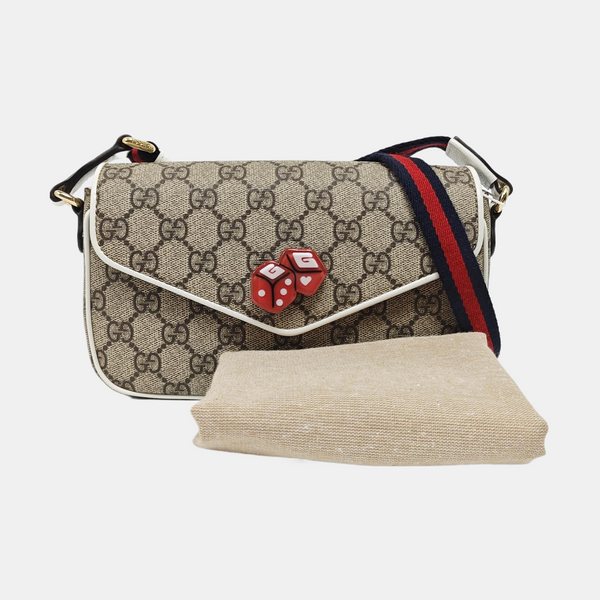Ophidia Small Monogram Coated Canvas Beige