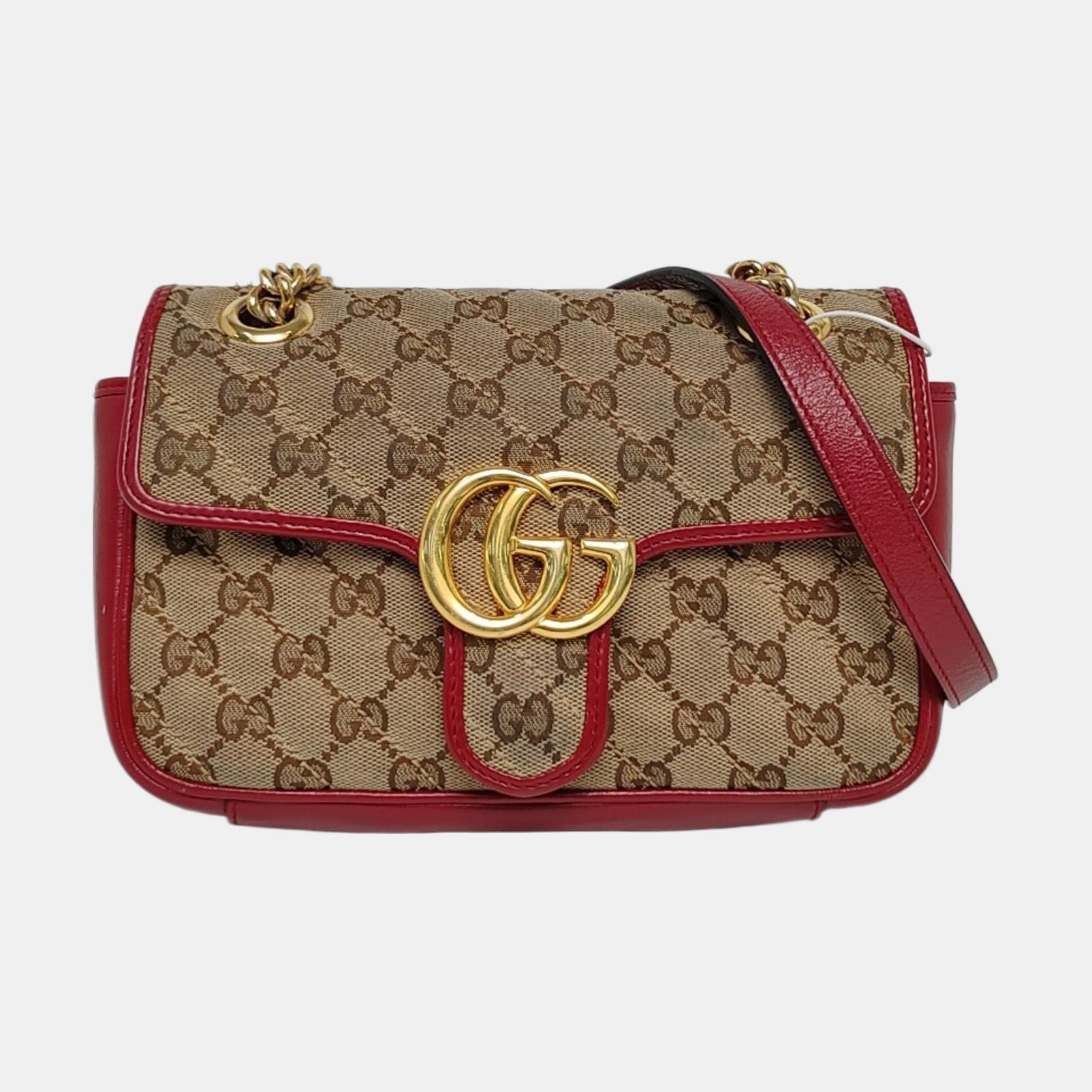GG Marmont Small Quilted Canvas Brown