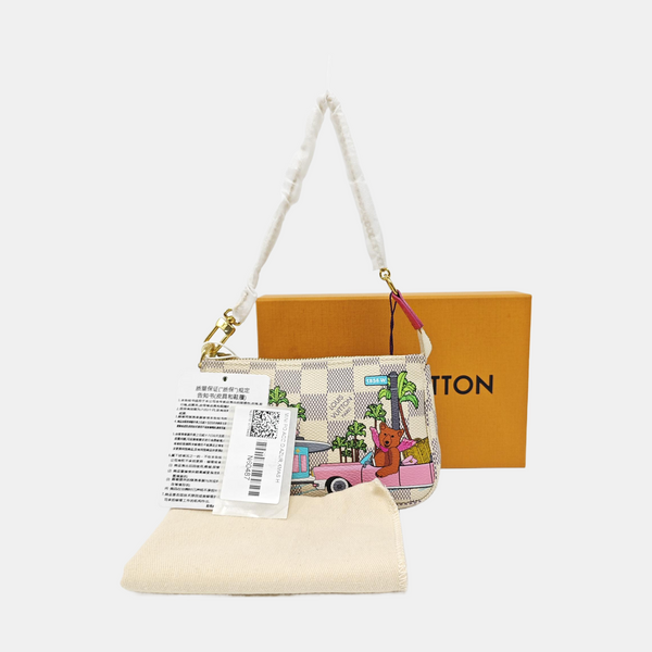 ACCESSOIRES Mini Damier Azur Coated Canvas White