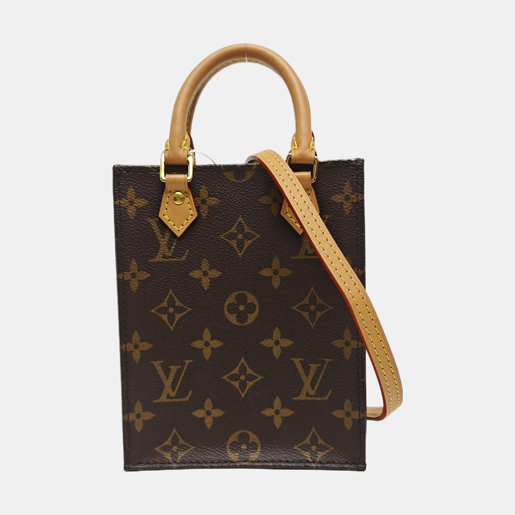 SAC PLAT Mini Monogram Coated Canvas Brown