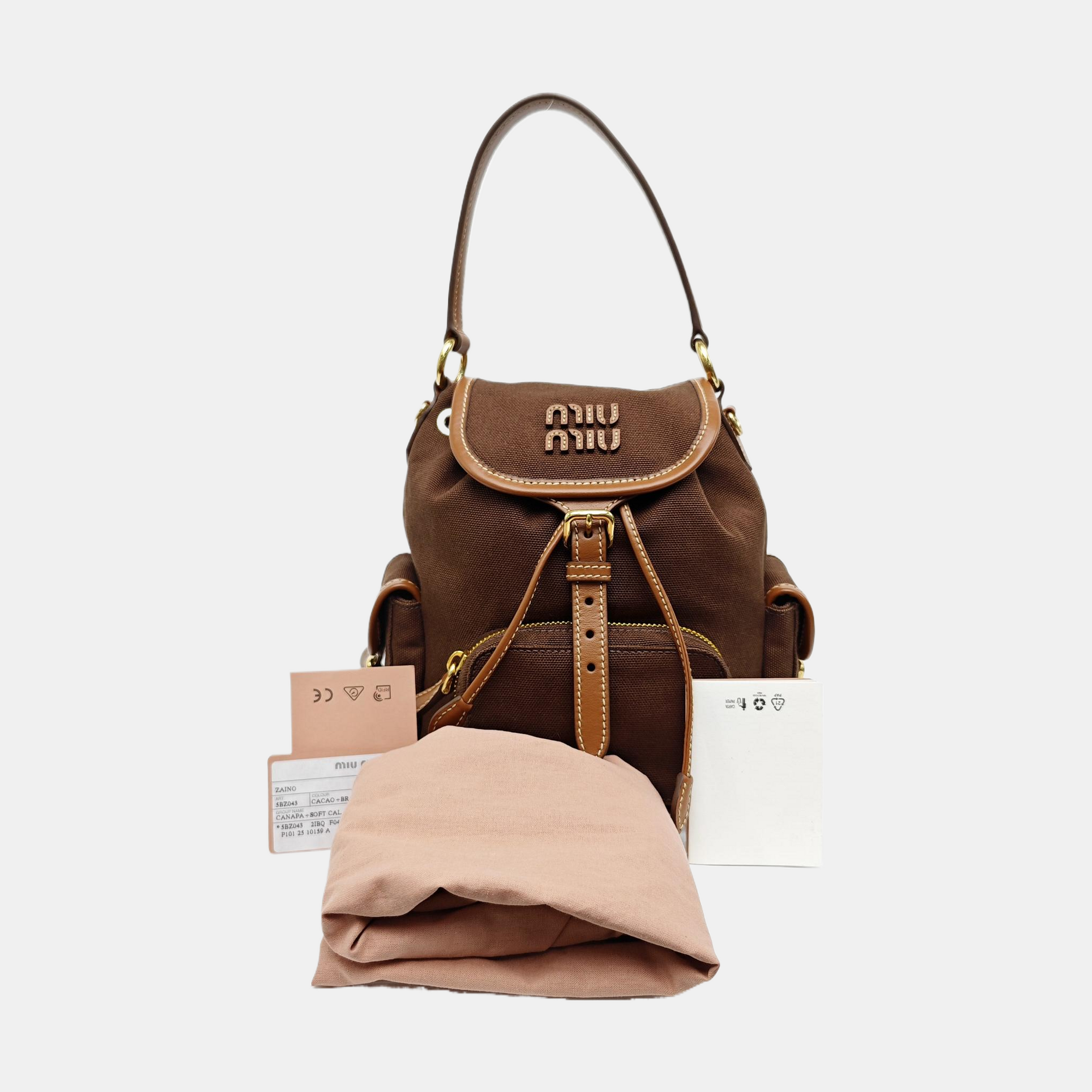 Fabric Backpack Brown