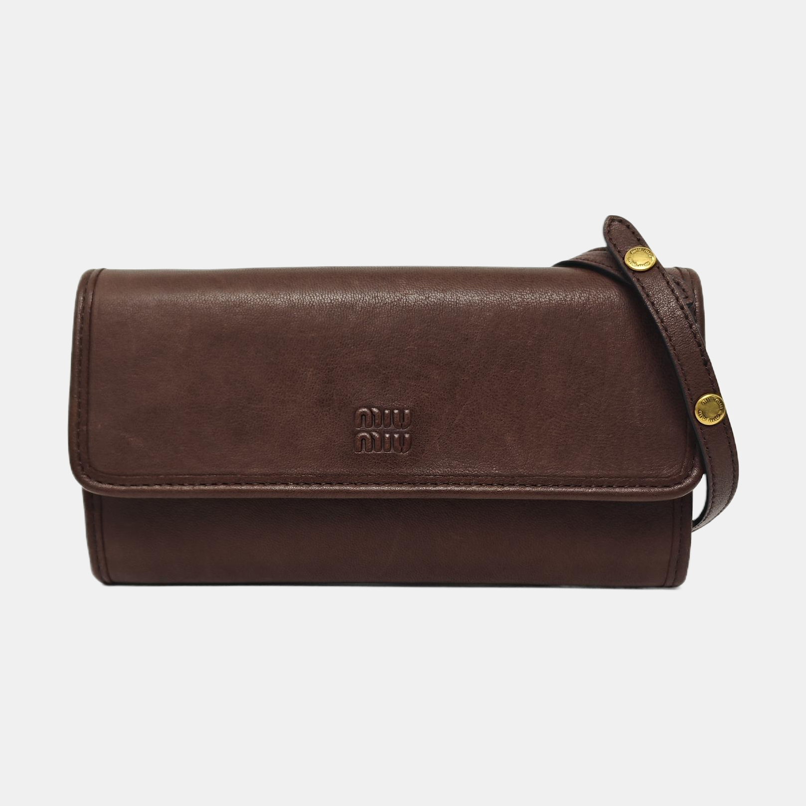Lambskin Shoulder Bag Brown