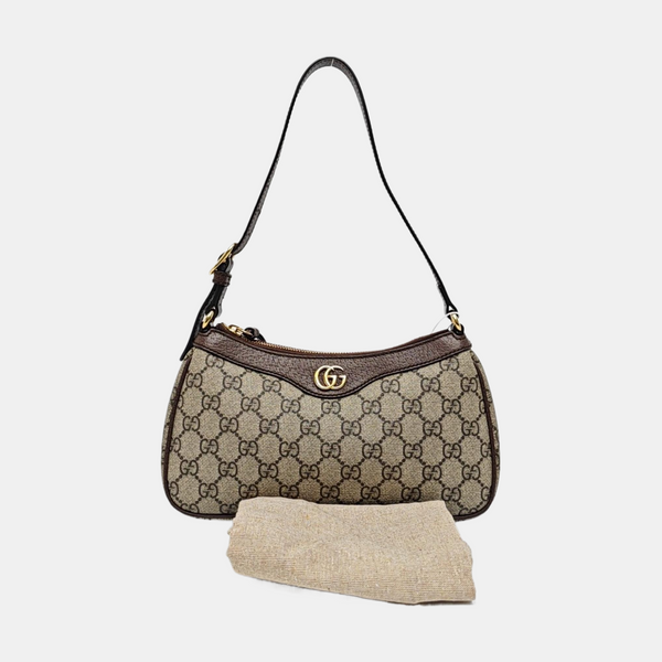Ophidia Small Monogram Coated Canvas Brown