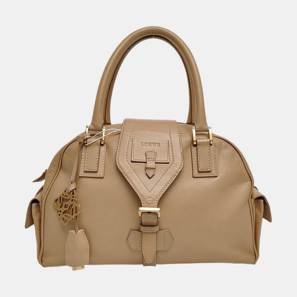 Calfskin Top Handle Bag Beige