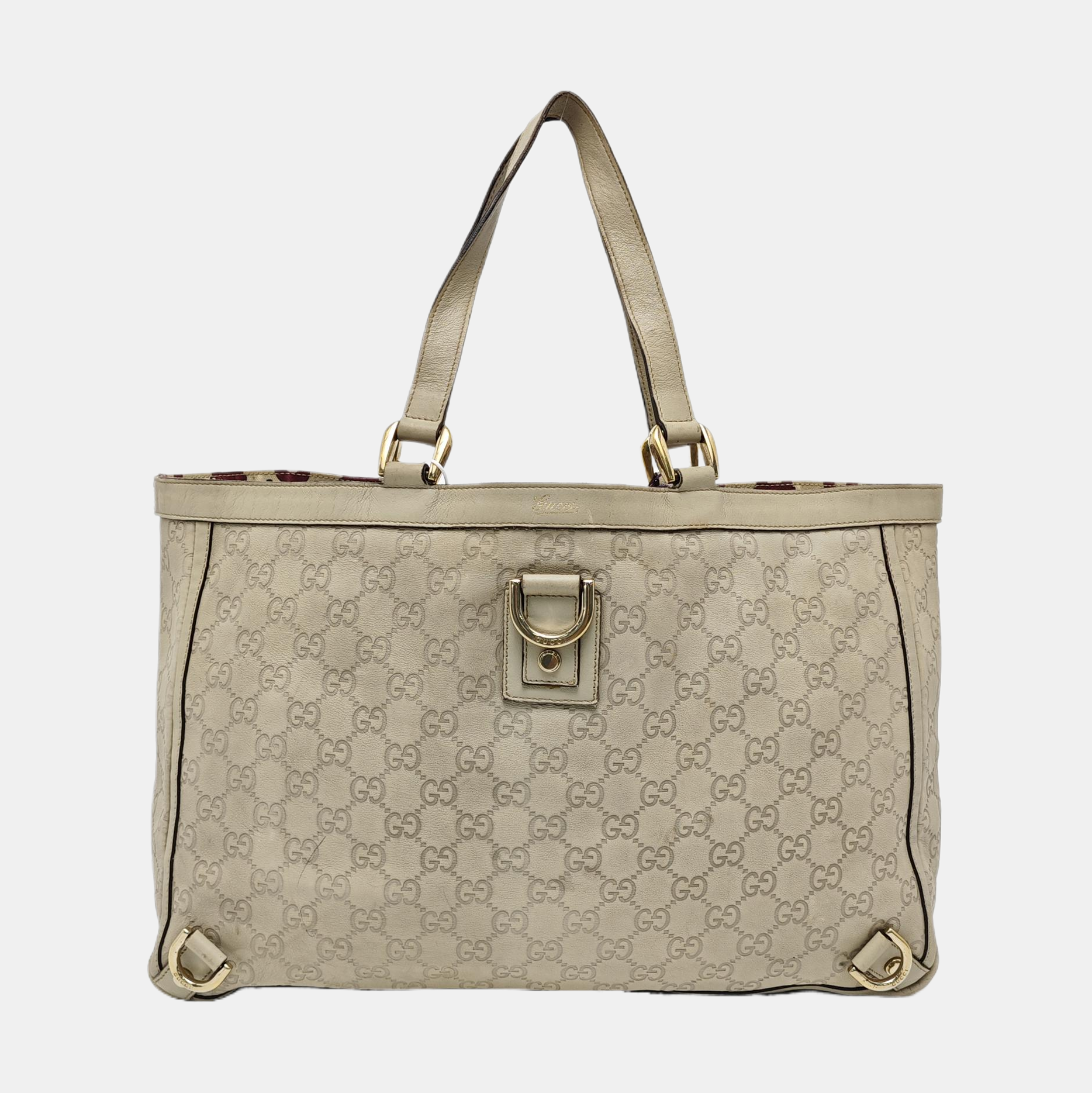 Monogram Calfskin Tote Bag Beige