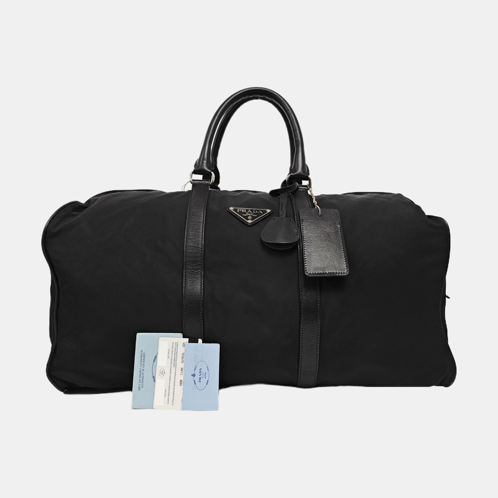 Nylon Top Handle Bag Black