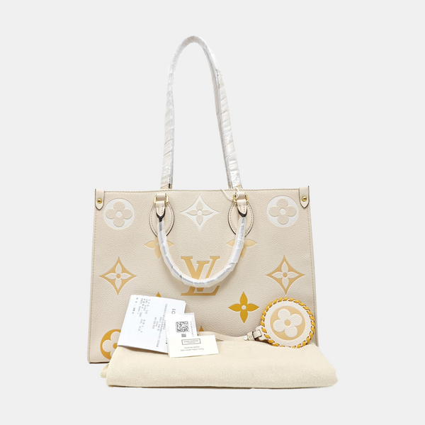 ONTHEGO MM Monogram Calfskin Beige