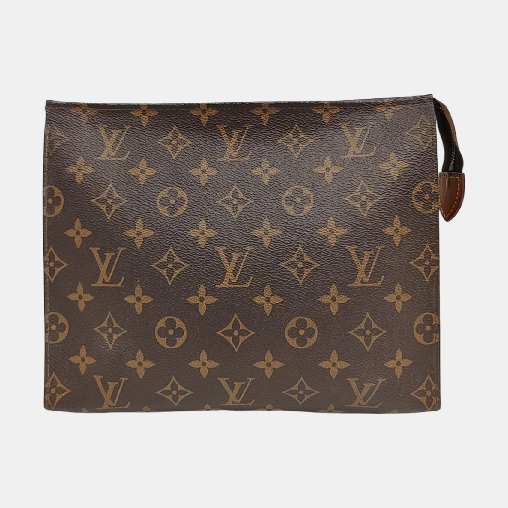 TOILET POCKET 26 Monogram Coated Canvas Brown