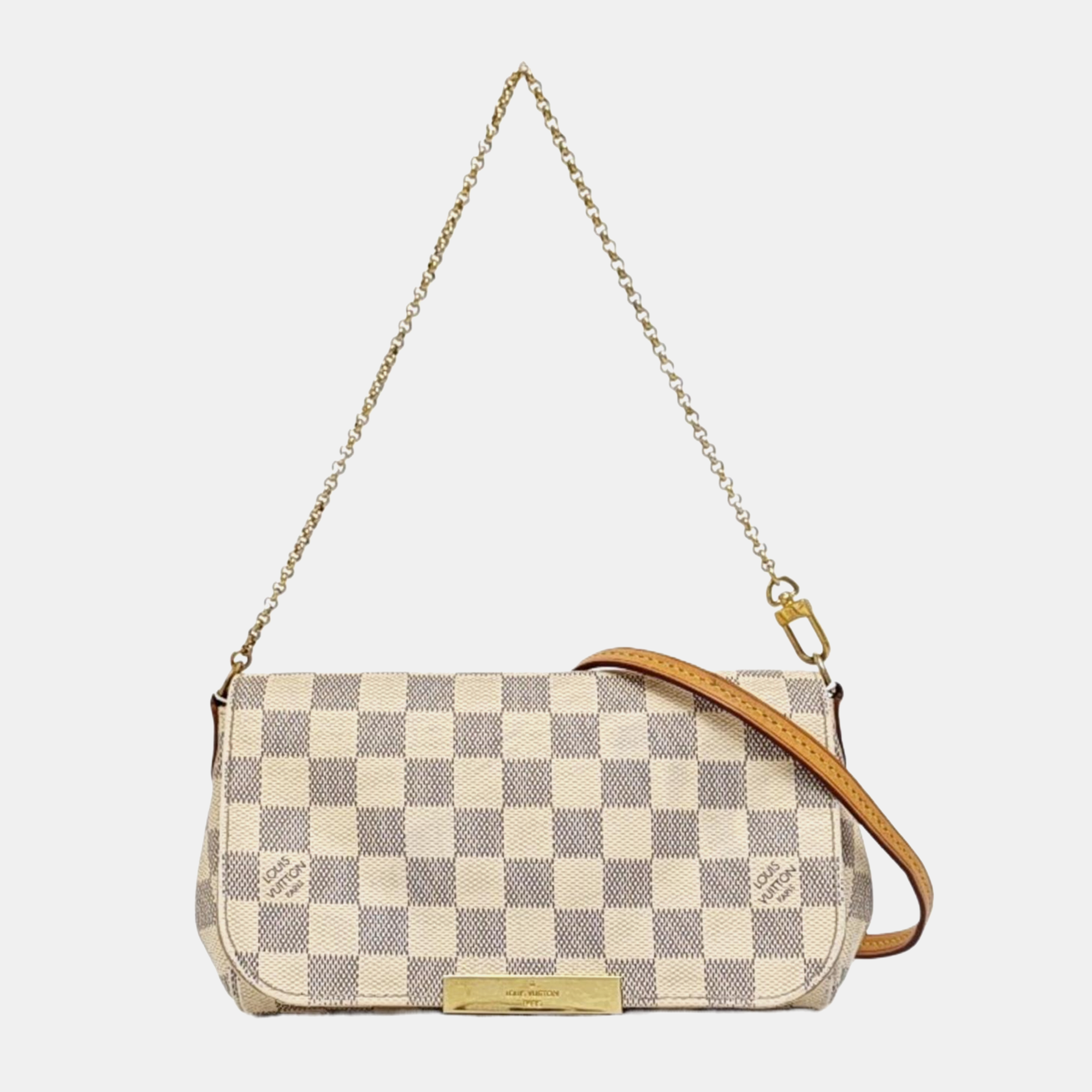 FAVORITE PM Damier Azur Coated Canvas White