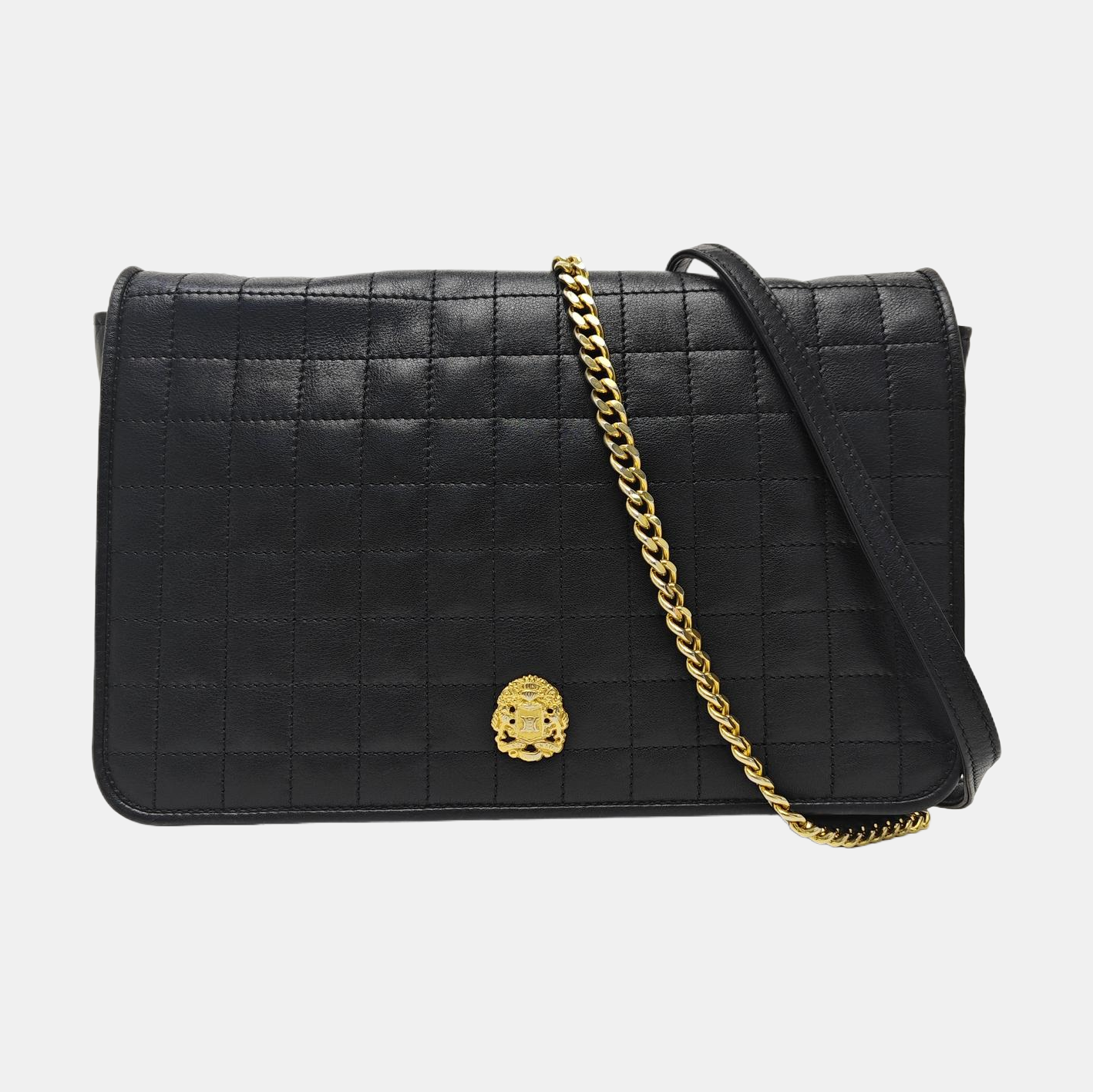Quilted Calfskin Shoulder Bag Black