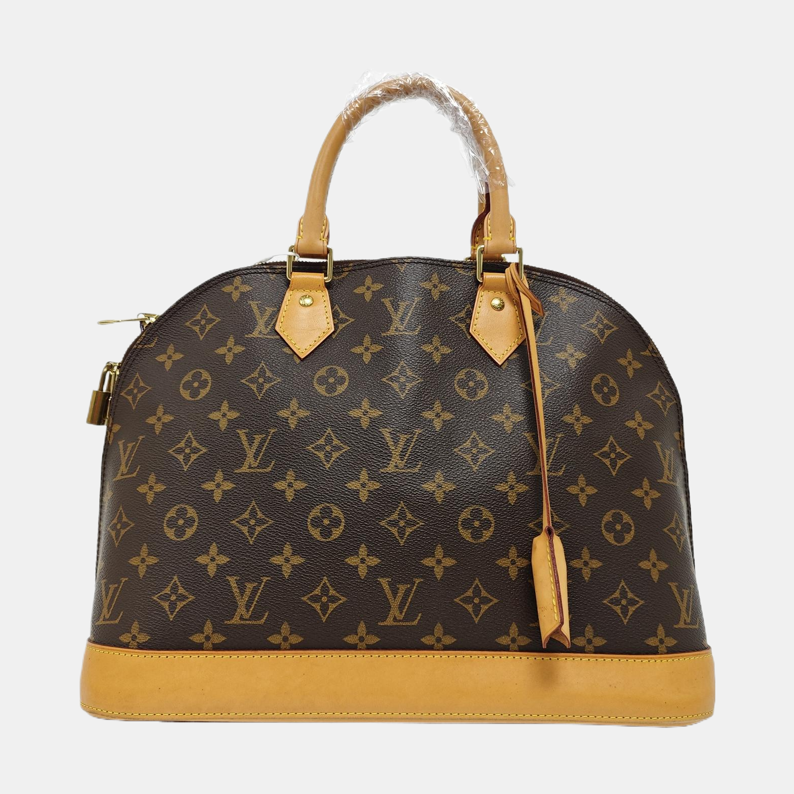 ALMA MM Monogram Coated Canvas Brown