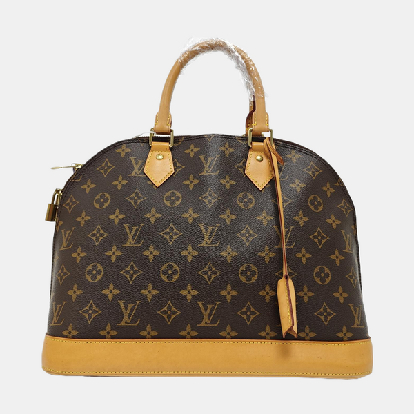 ALMA MM Monogram Coated Canvas Brown