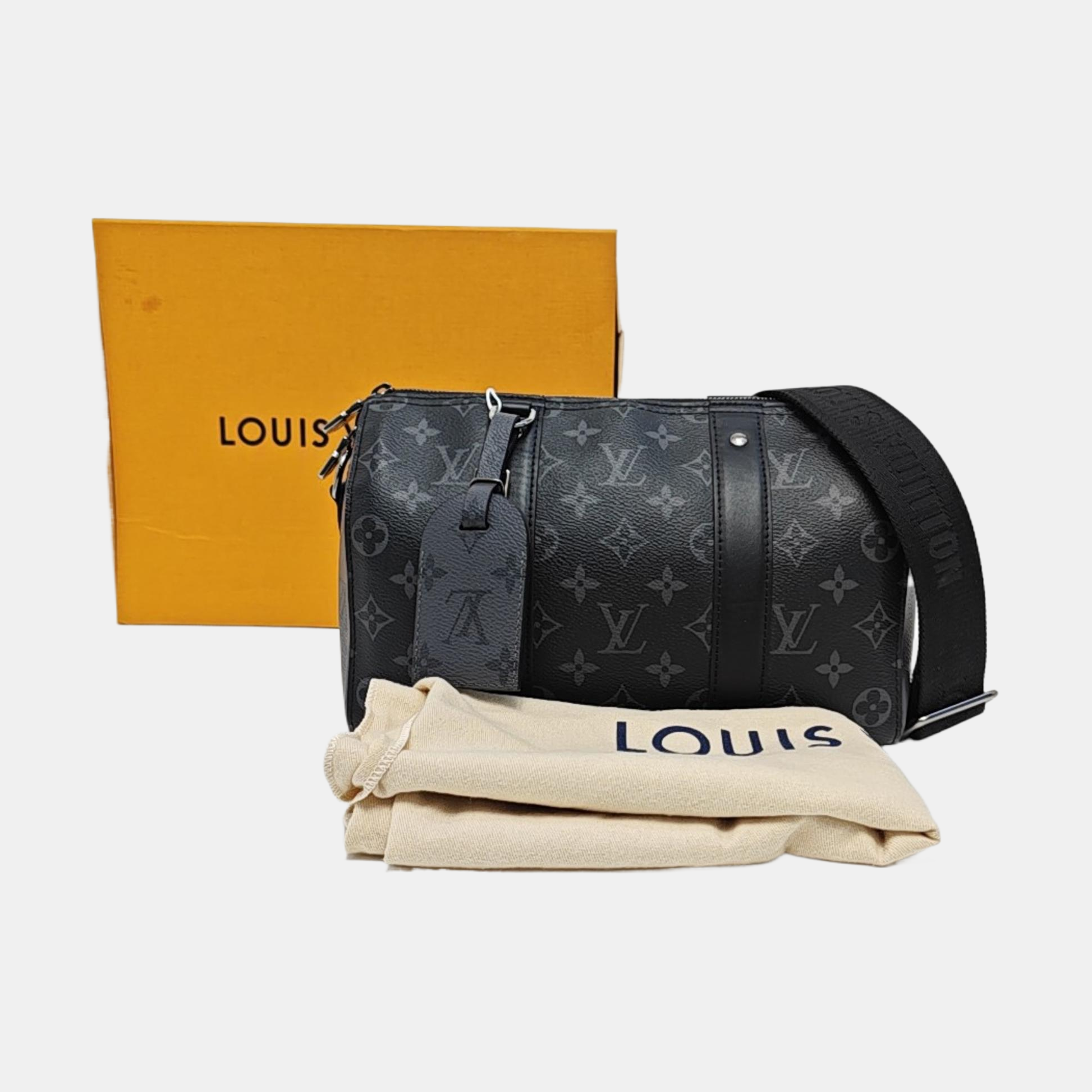 KEEPALL 25 Monogram Coated Canvas Black
