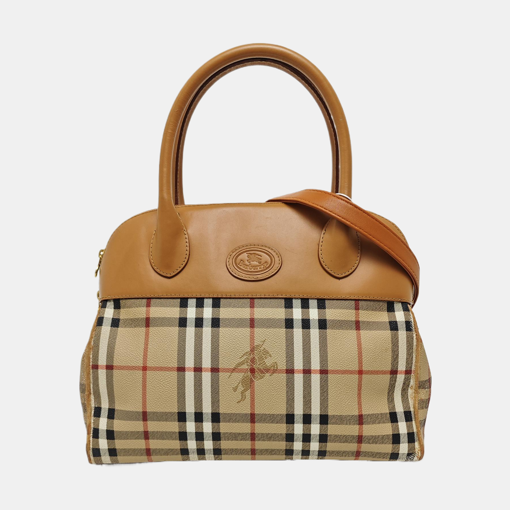 Coated Canvas Shoulder Bag Beige