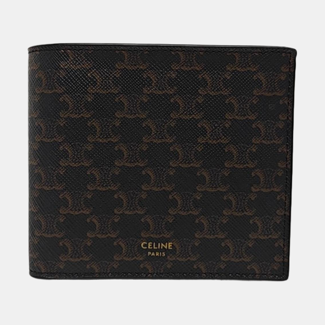Monedero de cuero negro TRIOMPHE CANVAS