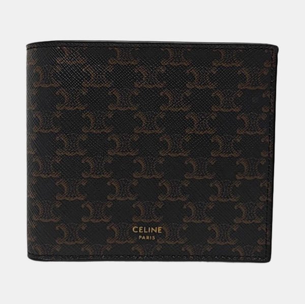 Monedero de cuero negro TRIOMPHE CANVAS