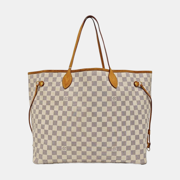 NEVERFULL GM Lona revestida Damier Azur Blanca