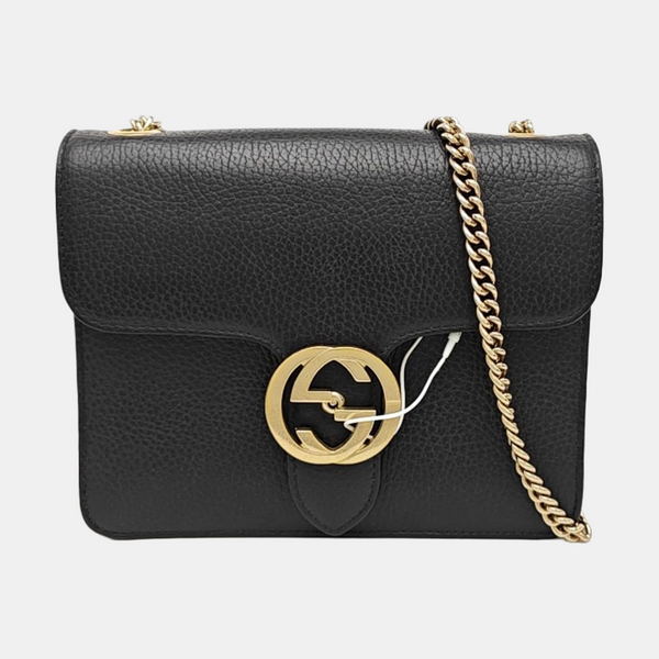 Interlocking G Small Calfskin Black